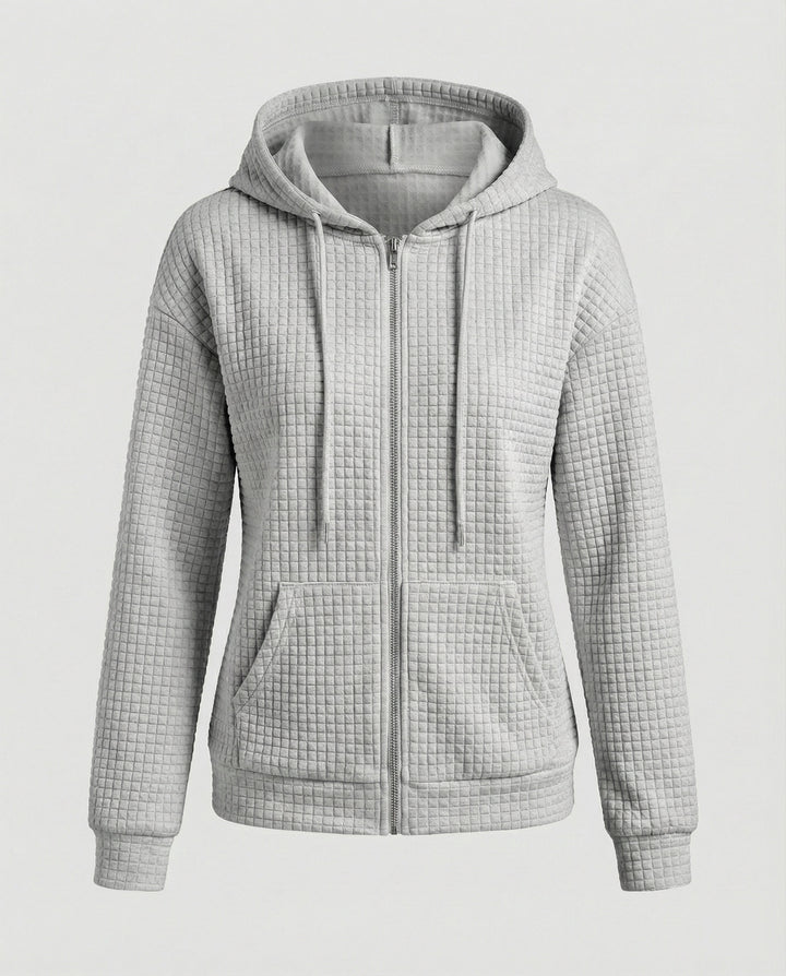 Damen Fleecejacke mit strukturiertem Waffelmuster Drune
