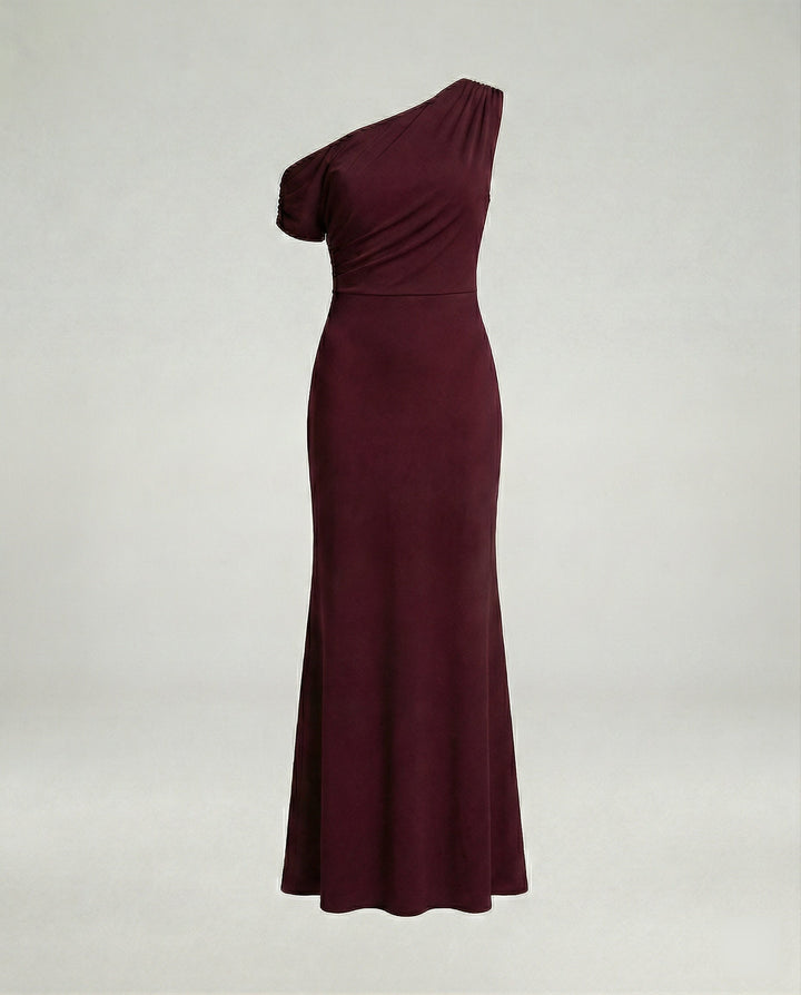 Figurbetontes elegantes Abendkleid asymmetrisch