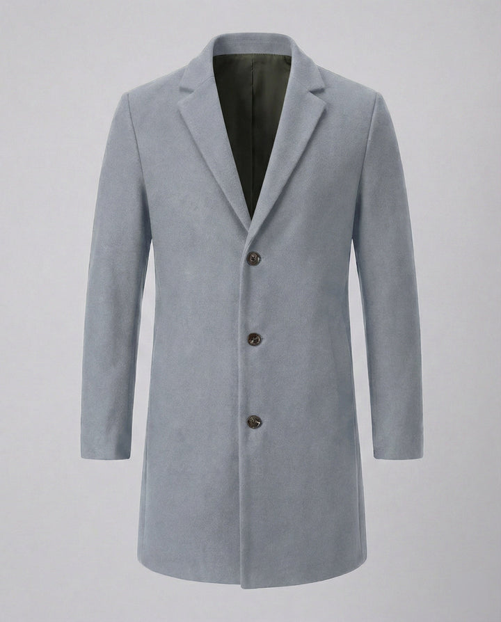 Herren eleganter Longblazer mit modernem Schnitt und doppelter Knopfreihe Drune
