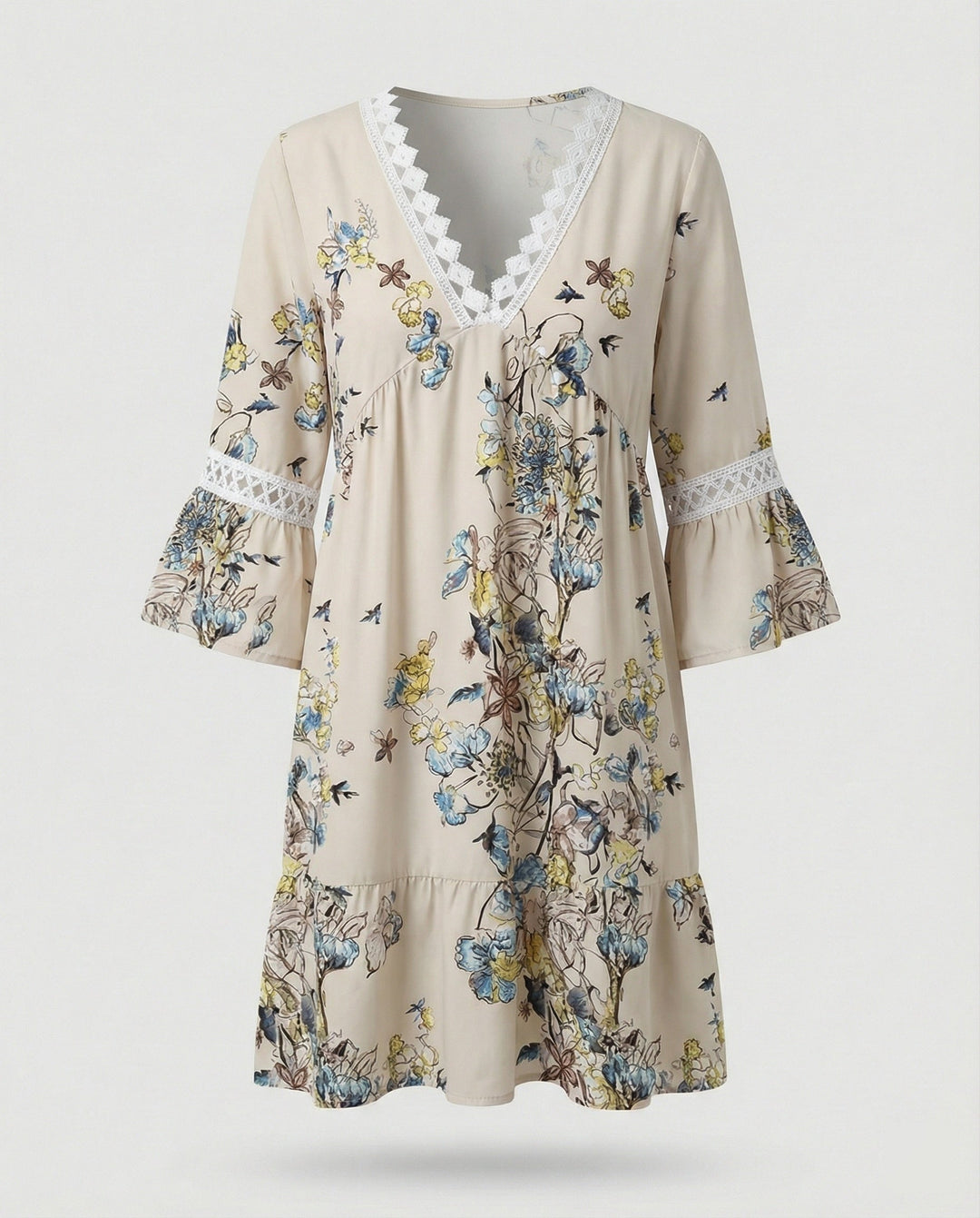 Damen Minikleid A-Linie floral