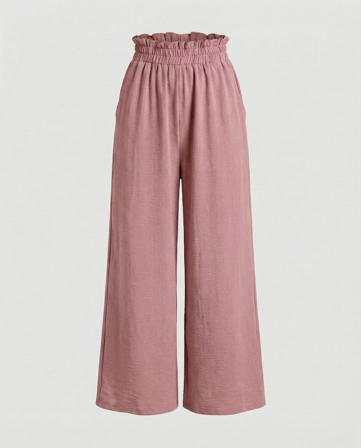 Damen Culotte-Hosen mit weitem Bein und elastischem Bund Drune