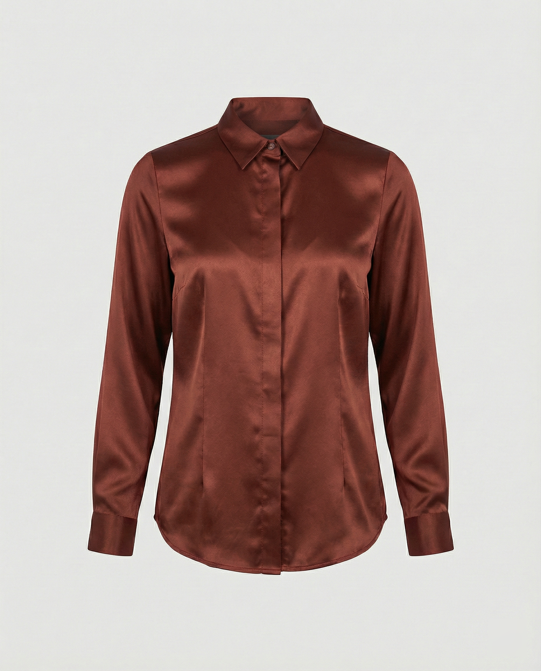 Damen Satin-Bluse mit klassischem Kragen Drune