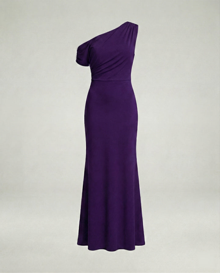 Figurbetontes elegantes Abendkleid asymmetrisch