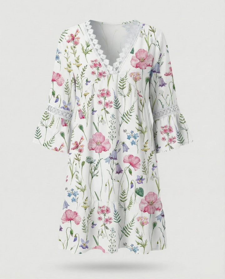 Damen Minikleid A-Linie floral