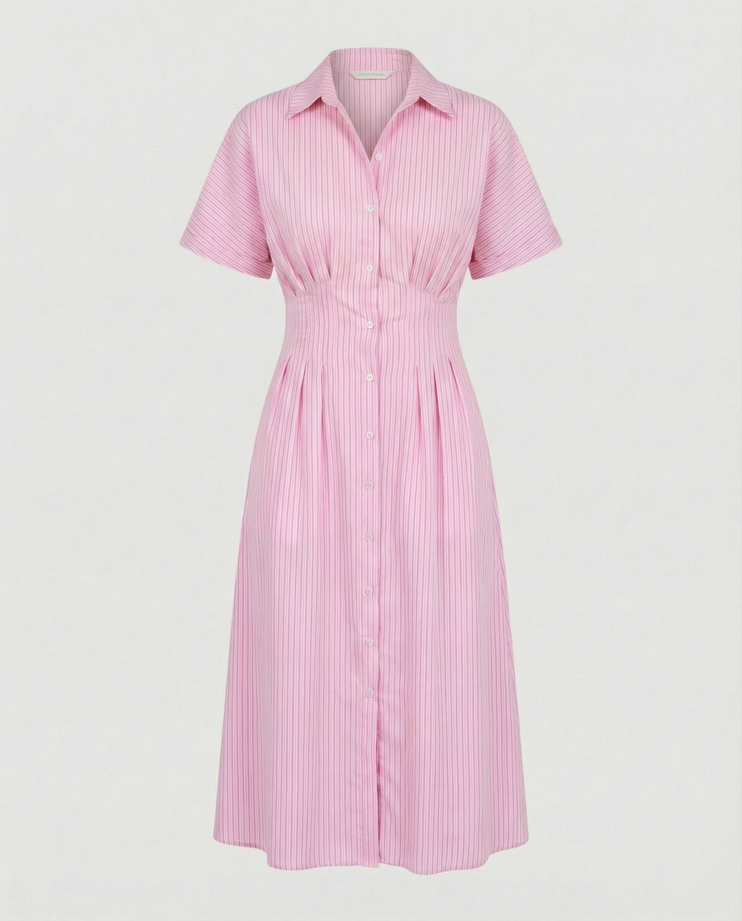 Damen Hemdkleid Midi mit Plissee