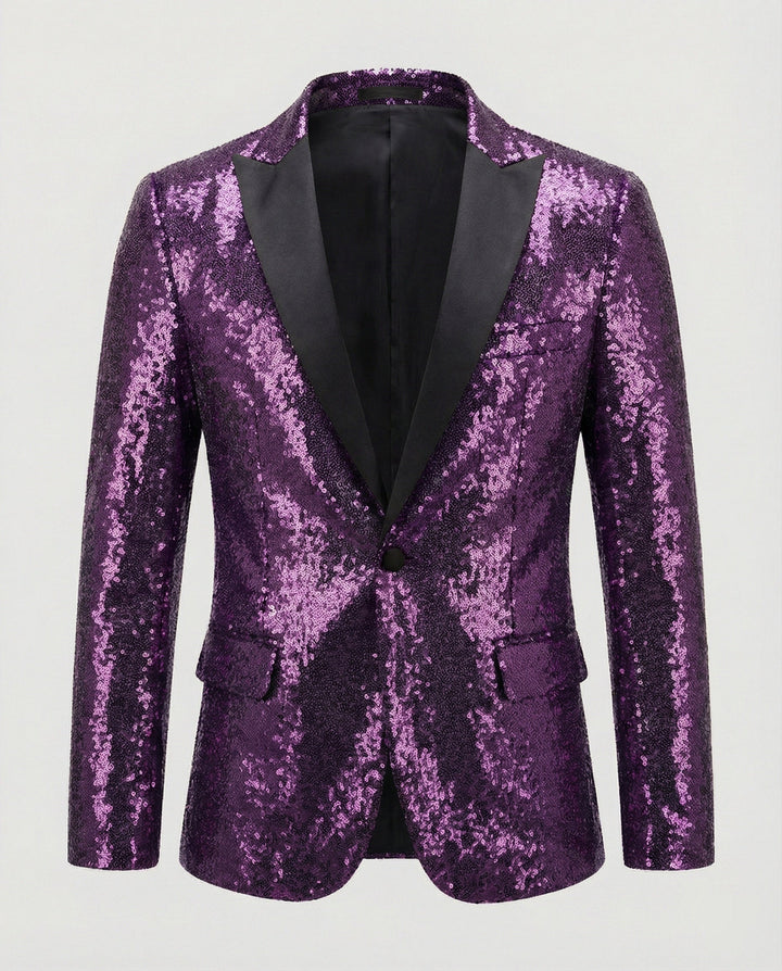 Drune | Glänzender Herren Pailletten Blazer