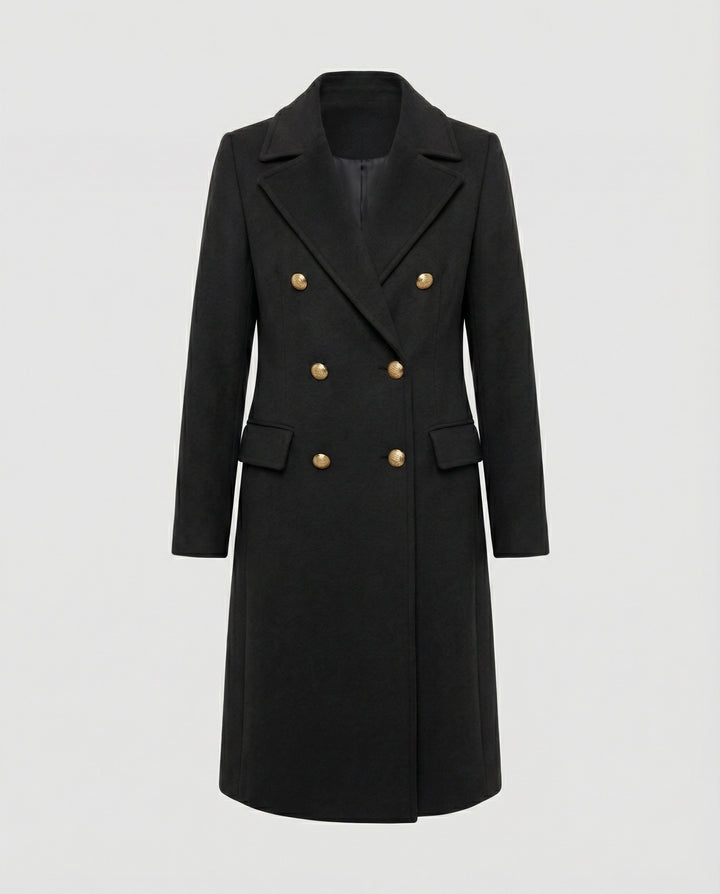 Drune - Eleganter Zweiteiliger Woll Trenchcoat Doppelreihiges Design