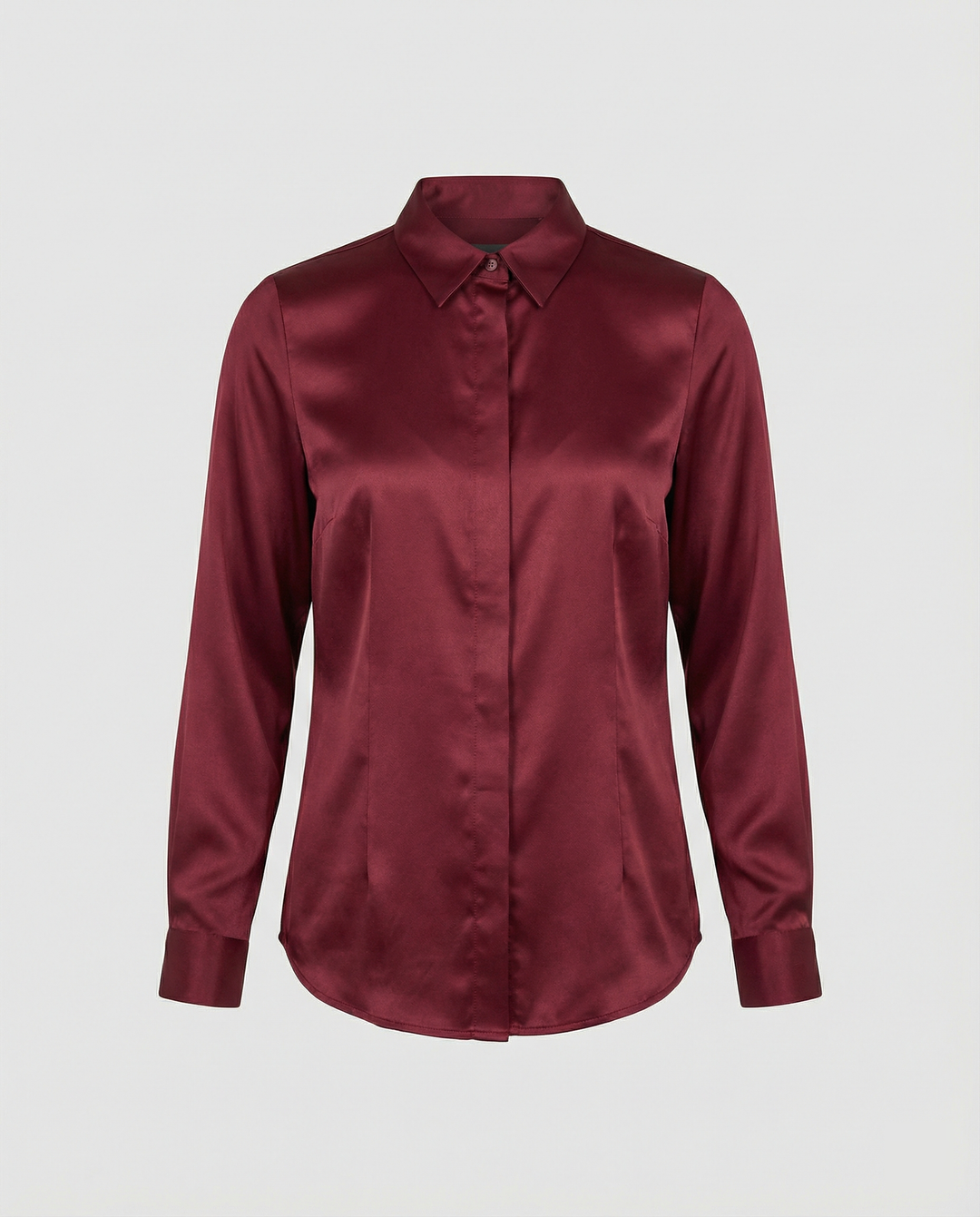 Damen Satin-Bluse mit klassischem Kragen Drune