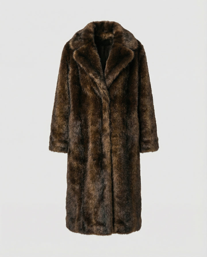 Drune - Damen Luxuriöser Kunstpelzmantel, Weich & Warm Gefüttert
