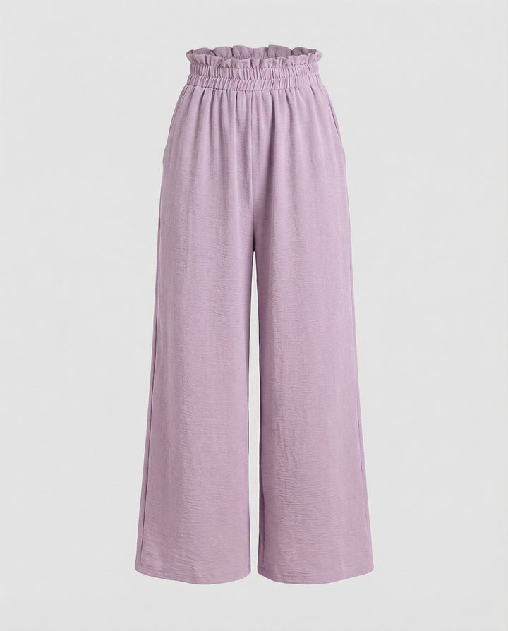 Damen Culotte-Hosen mit weitem Bein und elastischem Bund Drune