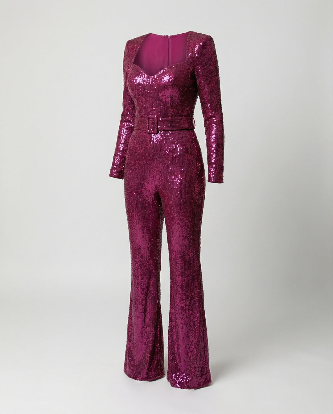 Drune - Eleganter Pailletten Jumpsuit mit Langarm Figurbetonte Passform