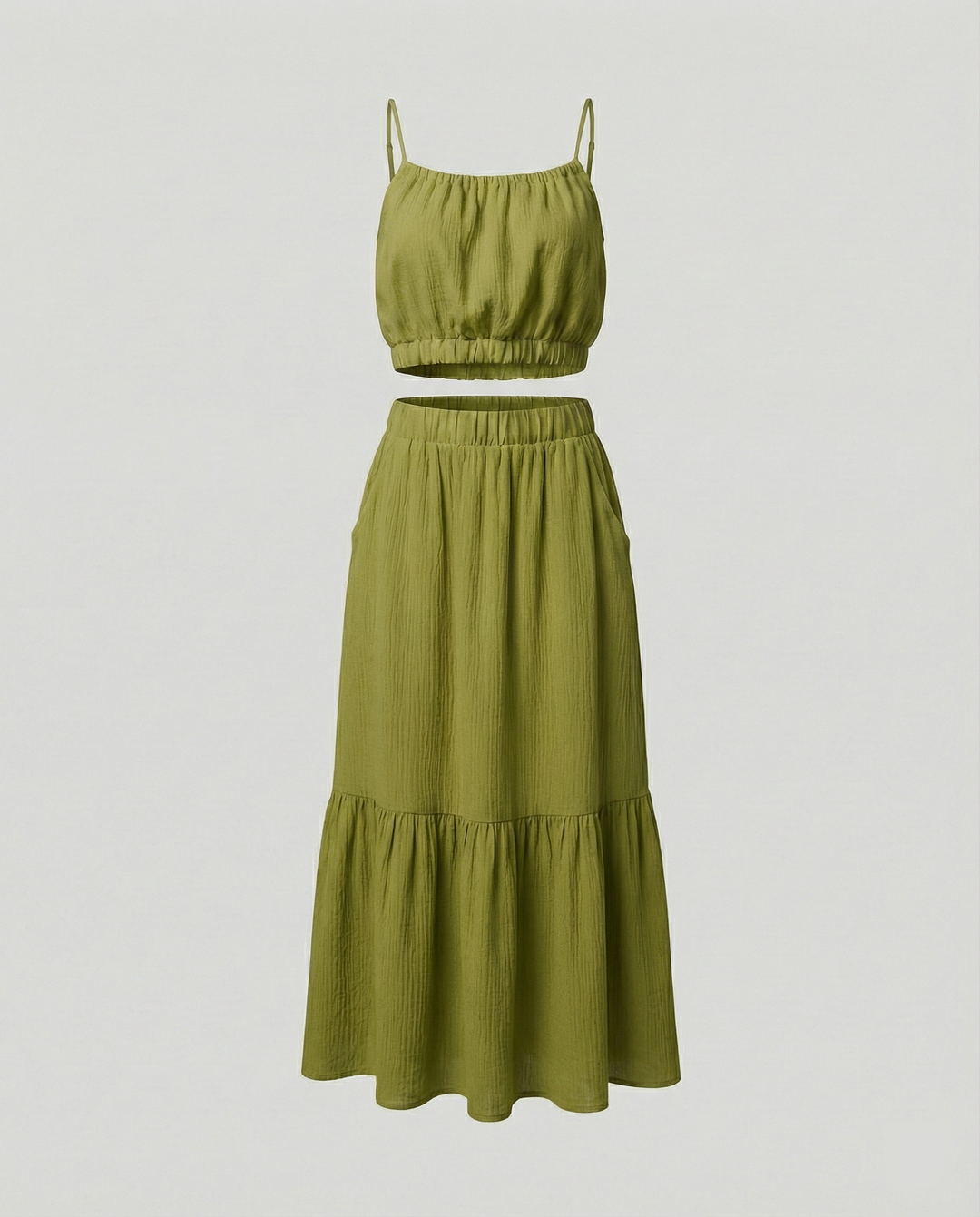 Damen Sommerliches Zweiteiler-Kleid mit fließendem Schnitt und praktischen Taschen Drune