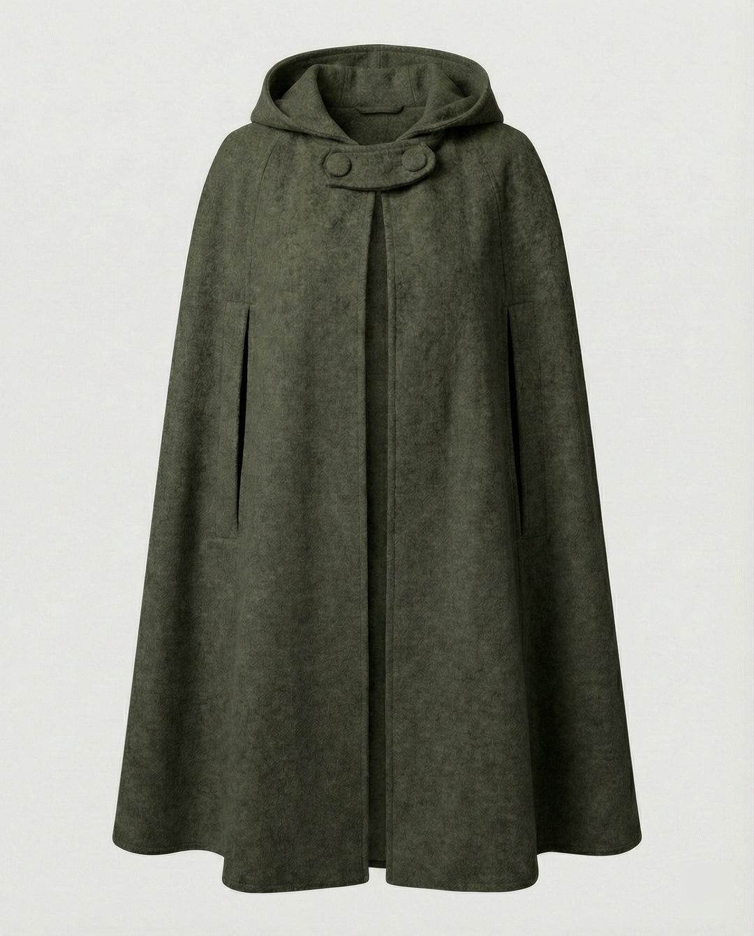 Damen modern geschnittener Umhang mit Kapuze Drune