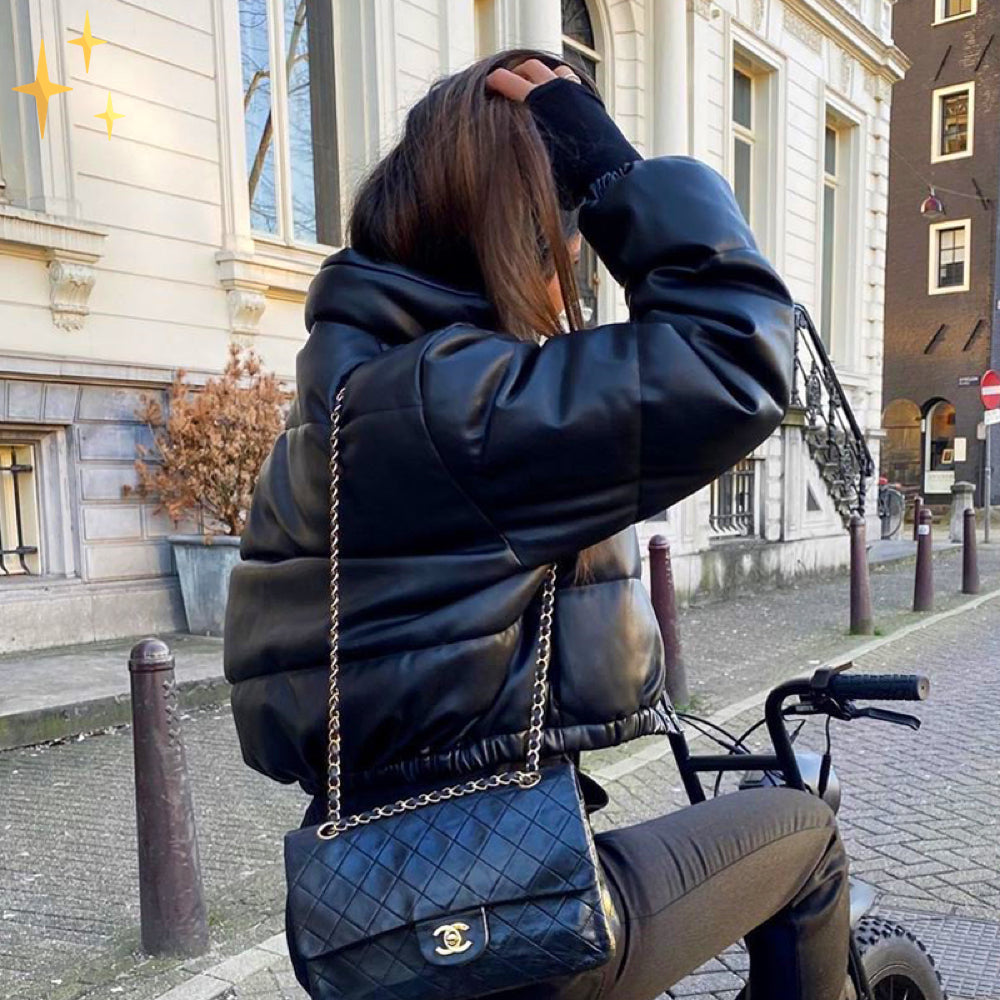 Drune | Puffer Kurze Winterjacke für Frauen