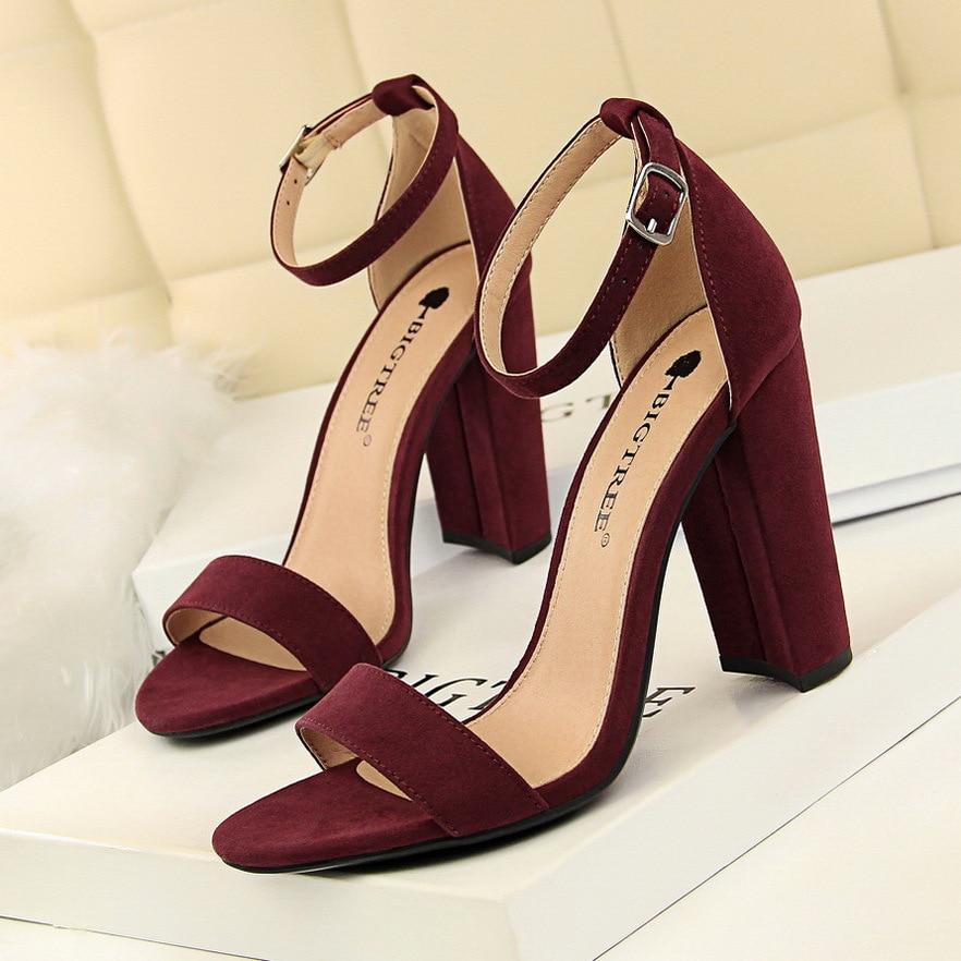 Drune | Buckle Block High Heels Pumps