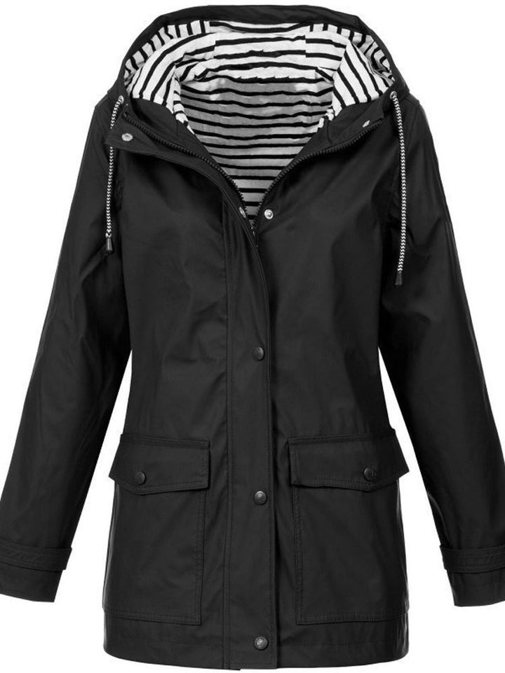 Drune | Kapuzen-Regenjacke - Leicht & Atmungsaktiv - Gestreiftes Futter - Allwetter-Bekleidung