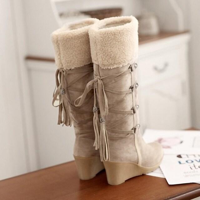 Drune - Stylische Damen hohe Schneestiefel mit Schnürdesign