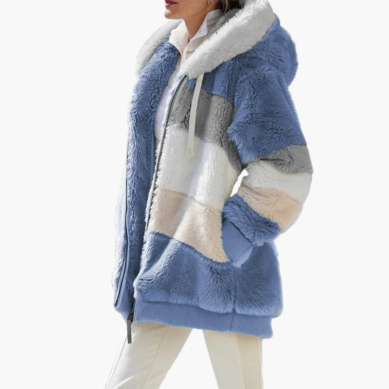 Drune | Winter Kapuzenjacke im Streifen-Design - Modische Freizeitjacke für kalte Tage