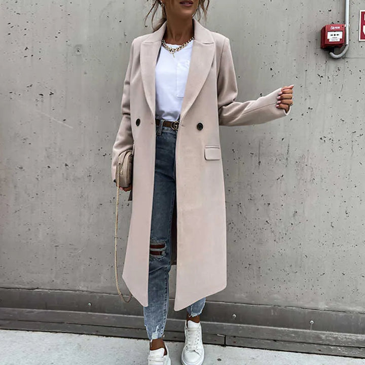 Drune | Mantel - Wolle - Maßgeschneiderte Passform - Knöchellang - Doppelte Knopfverschlus