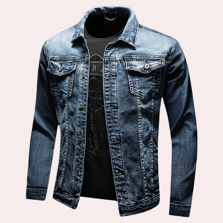 Drune | Lässige Jeansjacke Für Männer Im Vintage Stil