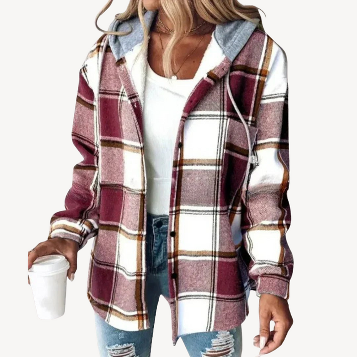 Drune | Karierte Kapuzenhemdjacke