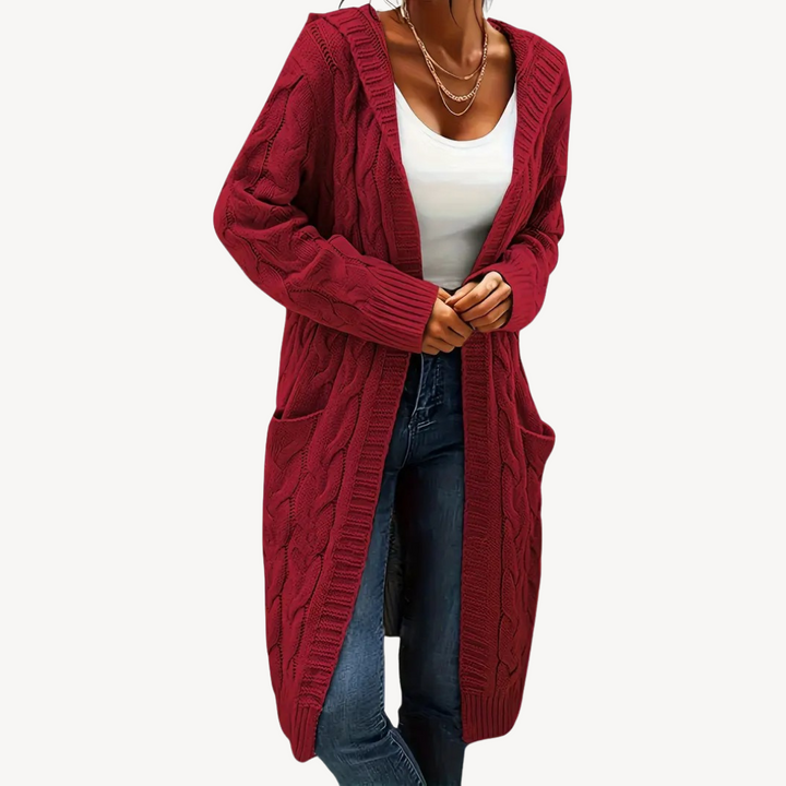 Drune | Kabelstrick Kapuzencardigan