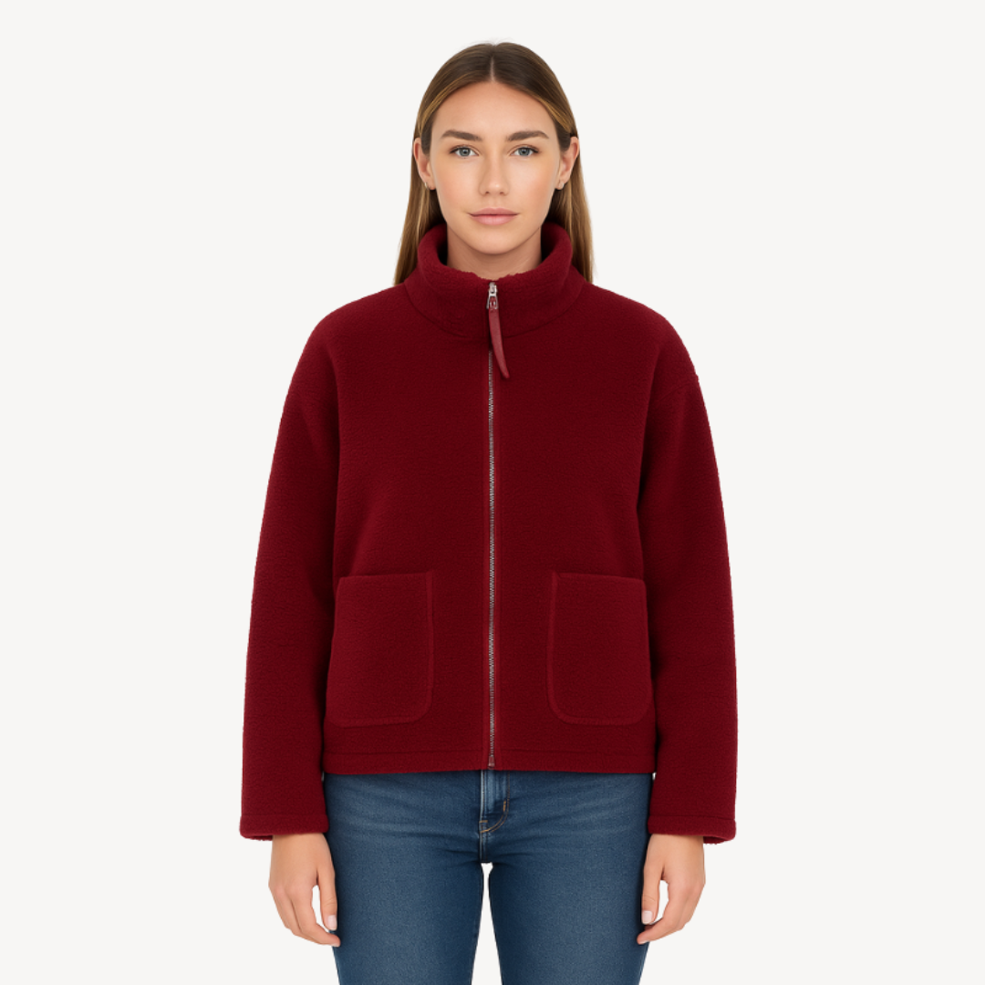 Drune | Damen Bequeme Zip-Up Fleecejacke