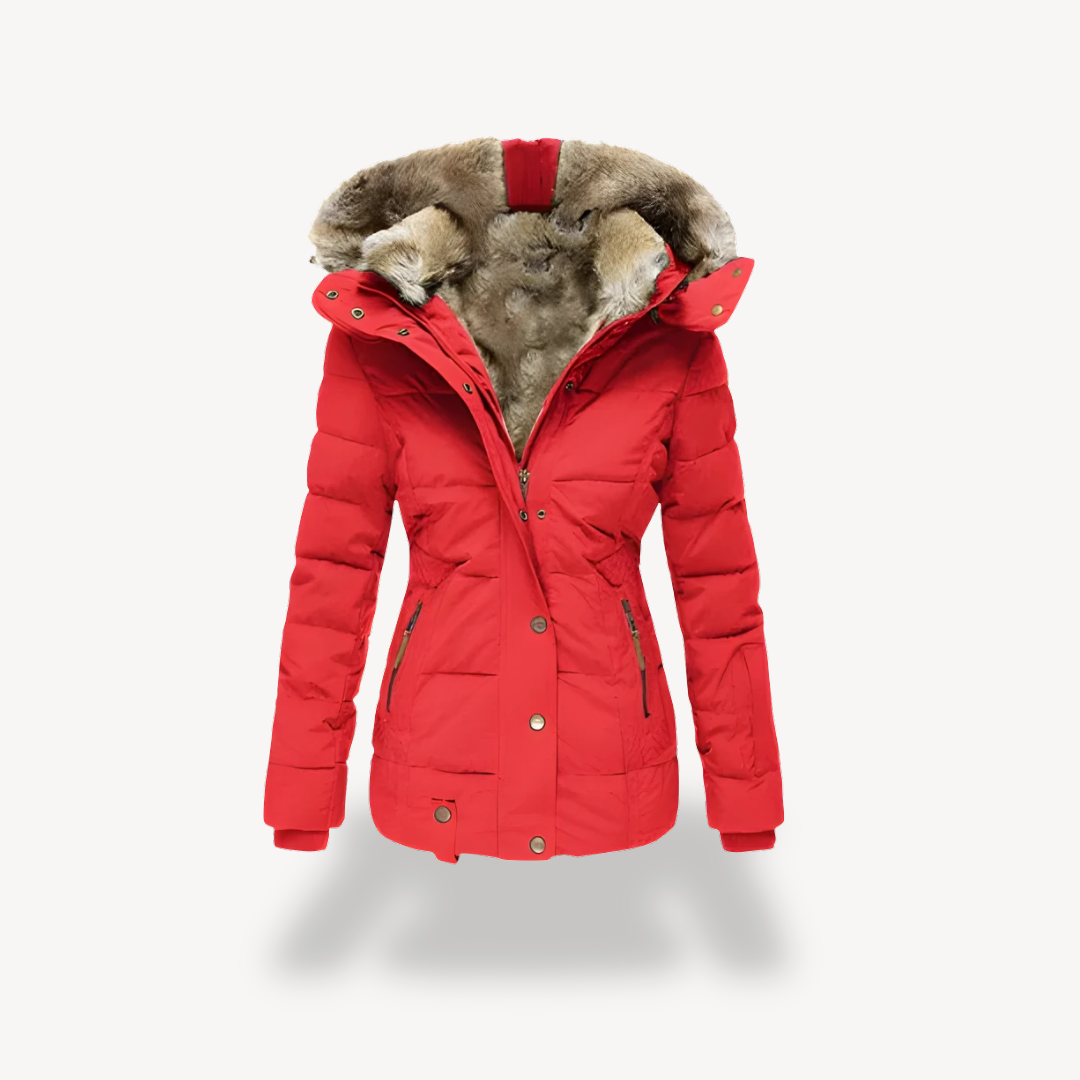 Drune | Damen gesteppter Parka mit abnehmbarem Kunstfellkapuze