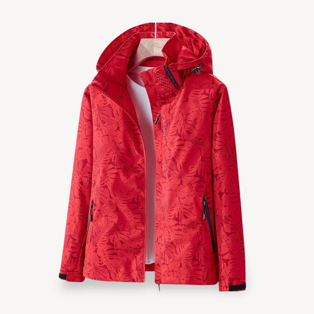 Drune | Blätterdruck wasserdichte Jacke für Frauen