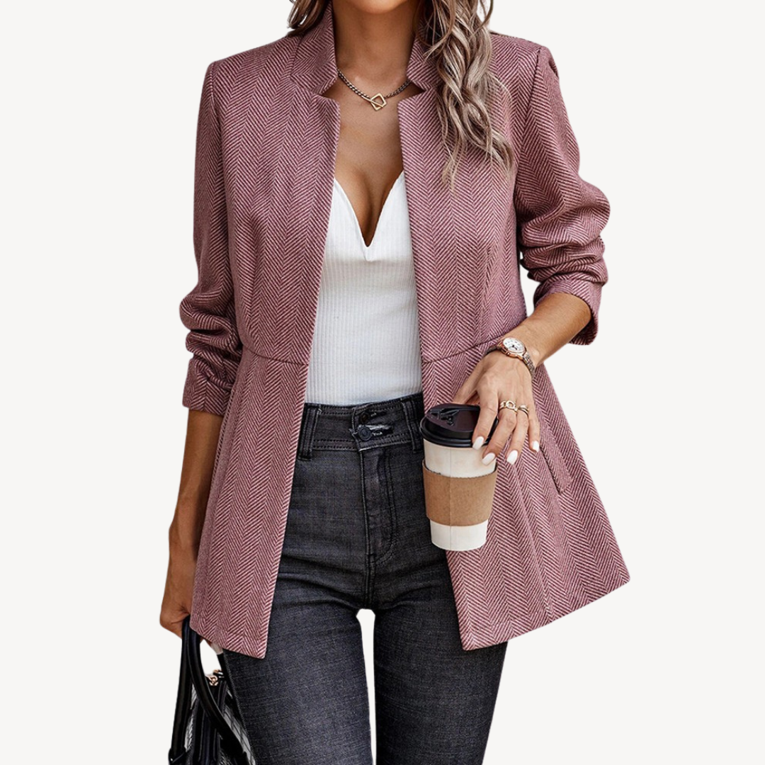 Drune | Damen Fischgrät Blazerjacke