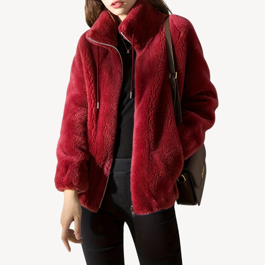 Drune | Damen Kunstpelz Zip-Up Jacke