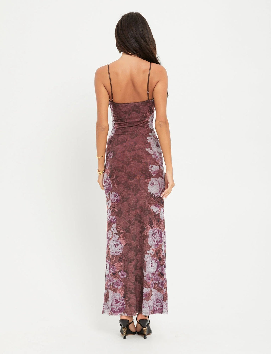 Drune | Maxikleid mit V-Ausschnitt mit Spaghettiträgern