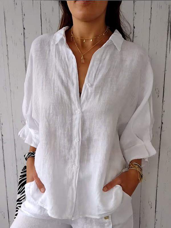 Drune | Relaxed Fit Baumwolle Leinen Sommer Shirt
