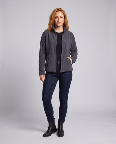 Herren Fleecejacke mit Stehkragen und Windschutz Drune