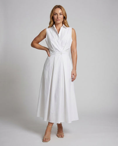 Damen Kleid Hemdblusen-Stil Faltenrock