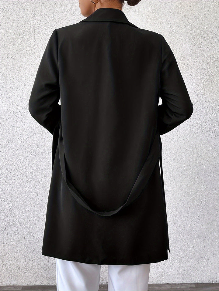 Drune | Wendbarer langer Jacke mit Bindegürtel