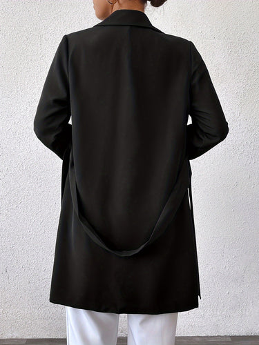 Drune | Wendbarer langer Jacke mit Bindegürtel