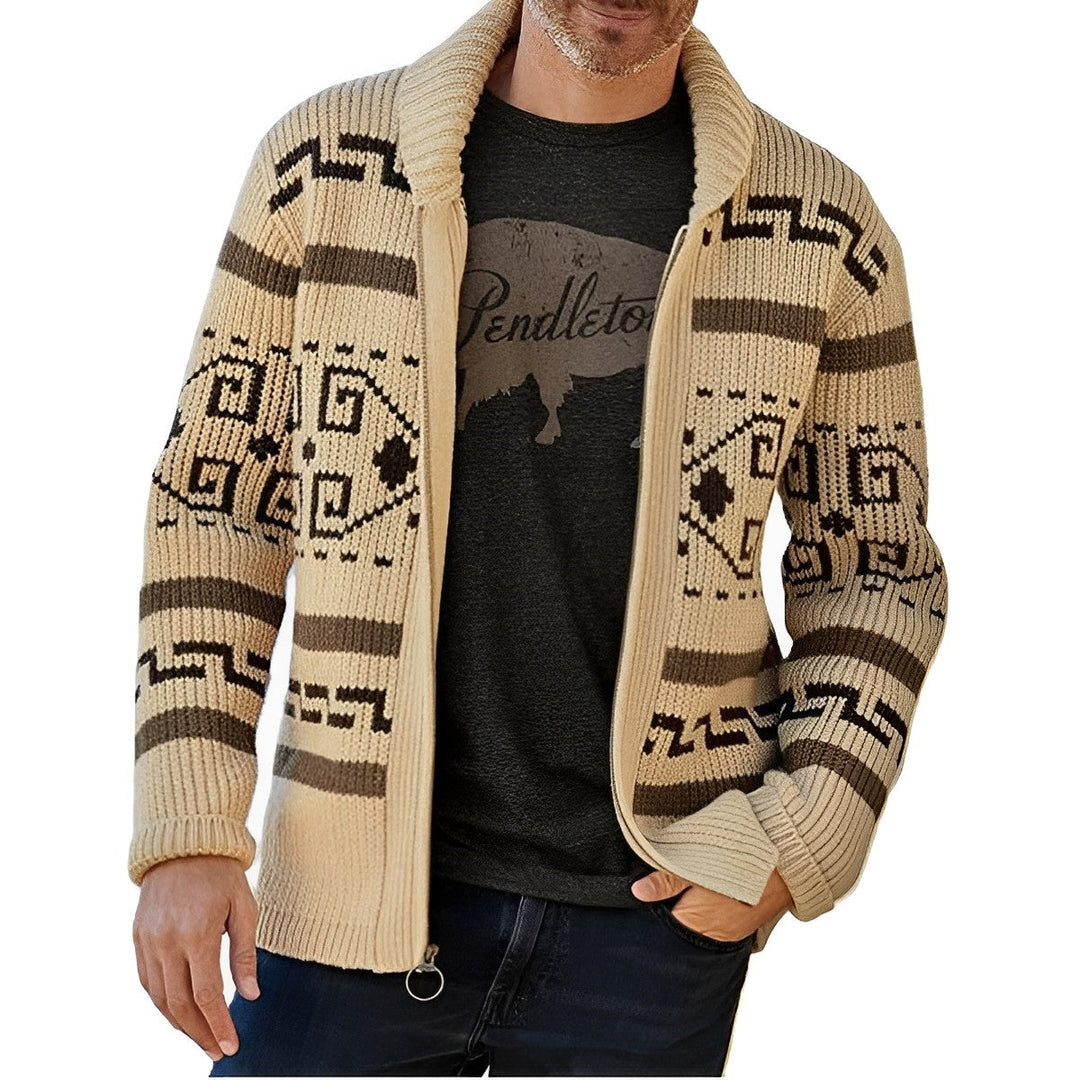 Drune | Herren Strickjacke Mit Retro|Revers