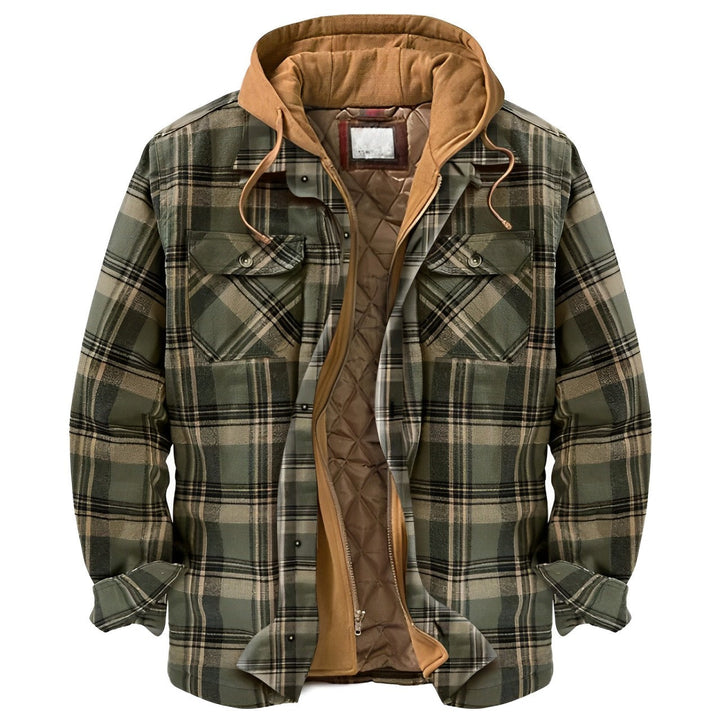 Drune | Warme Kapuzenjacke mit Karo-Muster für Herren