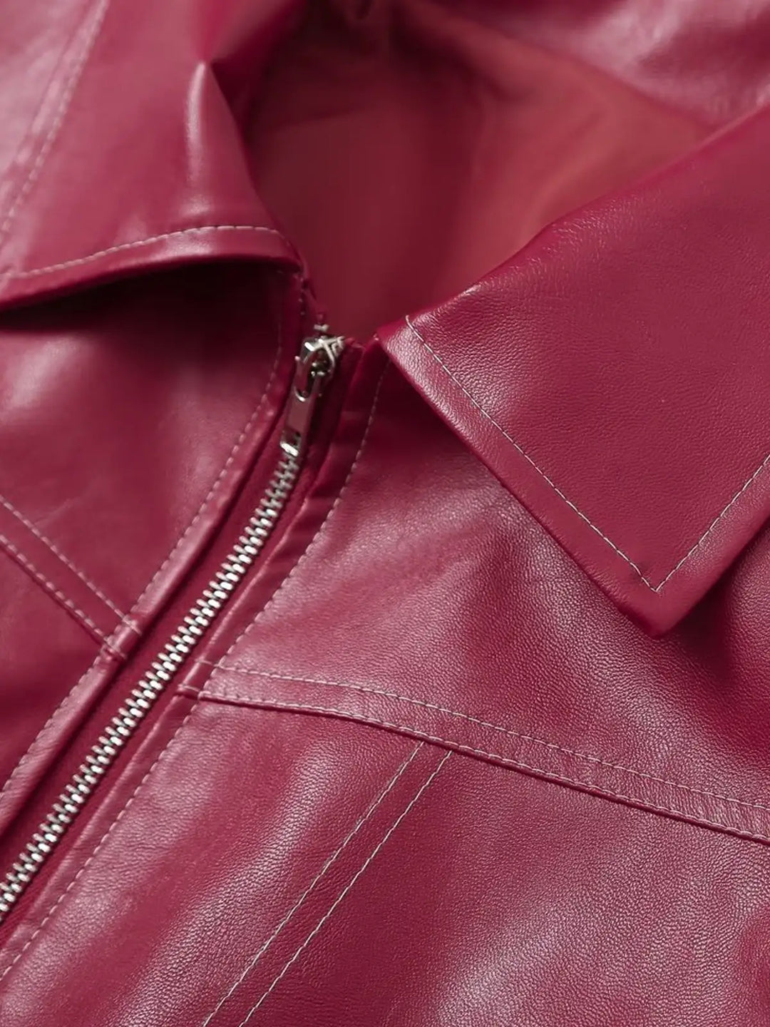 Drune | Übergröße Faux-Leder Bomber