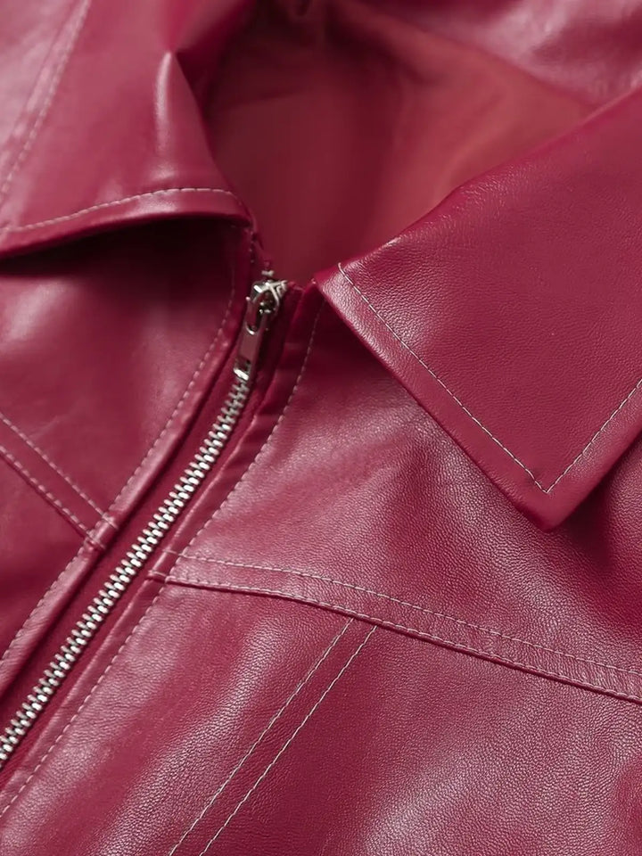 Drune | Übergröße Faux-Leder Bomber