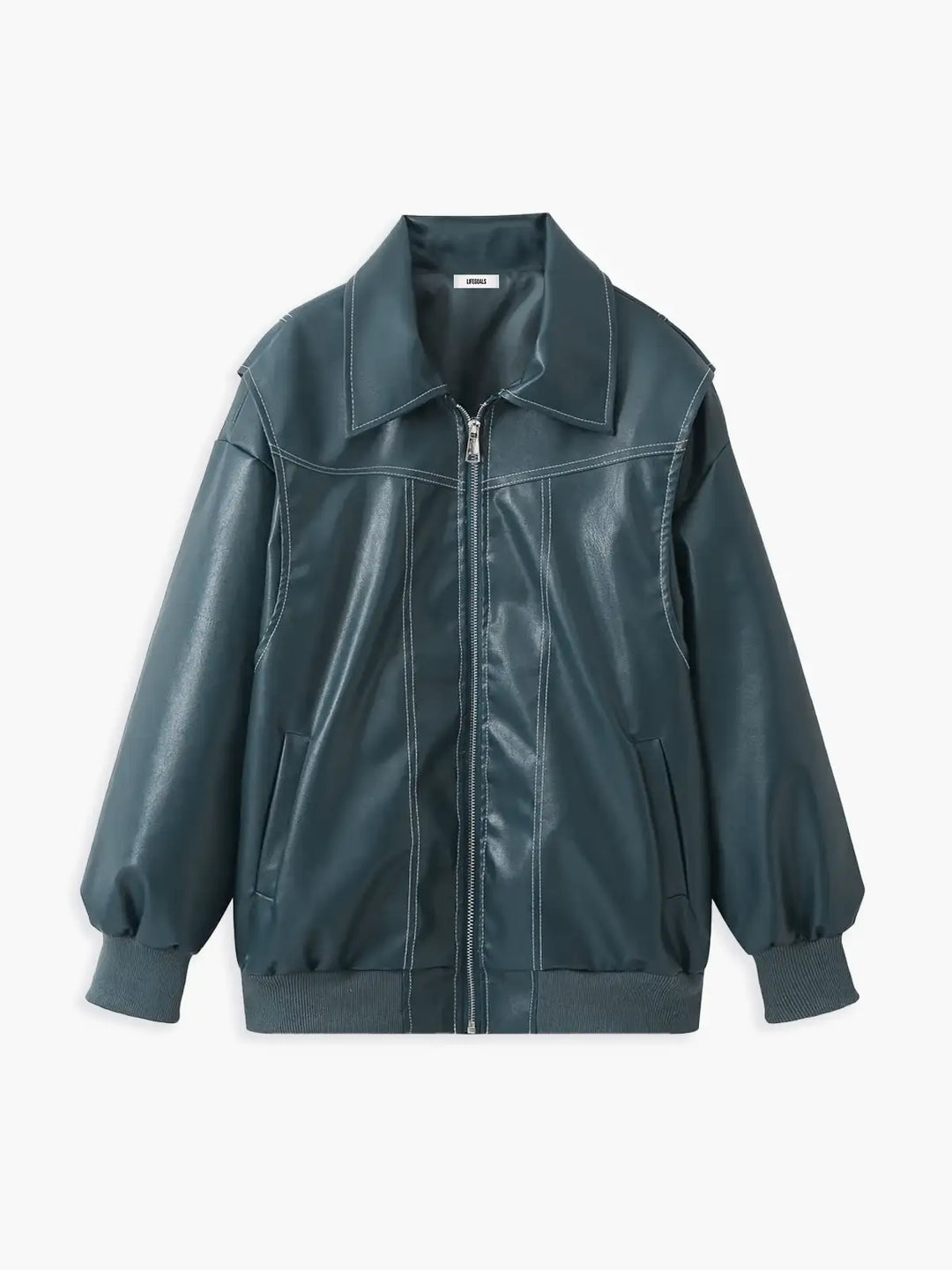 Drune | Übergröße Faux-Leder Bomber