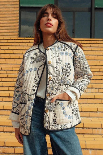 Drune | Weinlesejacke mit Blumendruck