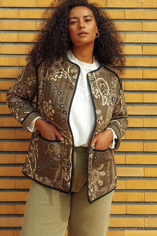 Drune | Weinlesejacke mit Blumendruck
