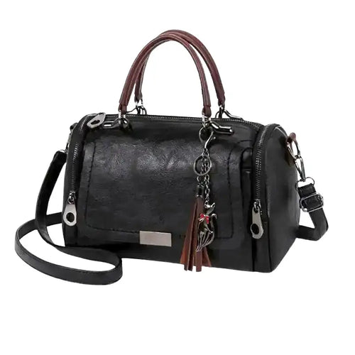 Drune | Geräumige Handtasche Aus Weichem mit Riemen und Reißverschluss