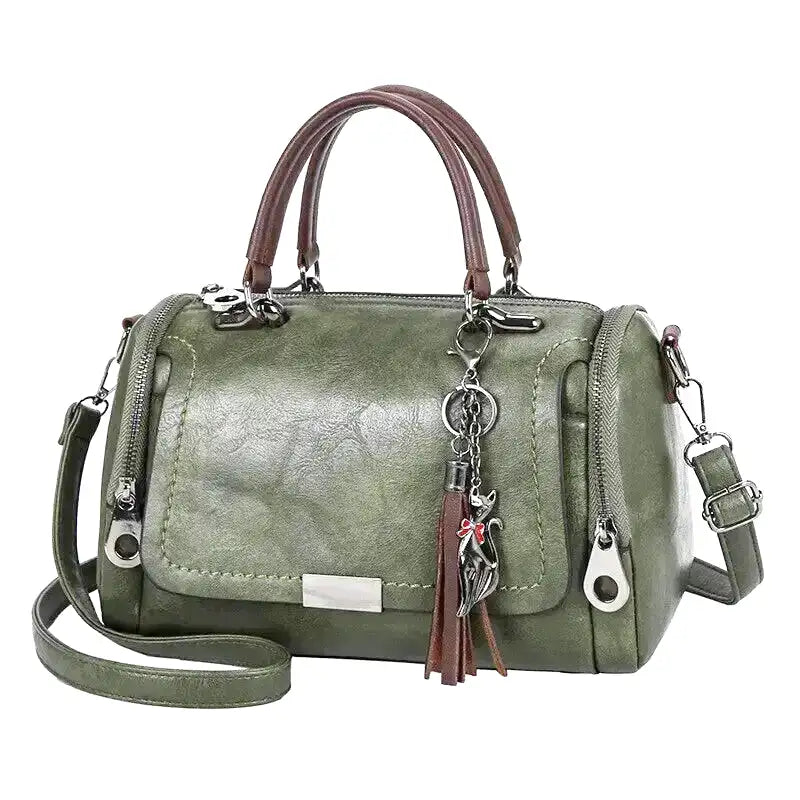 Drune | Geräumige Handtasche Aus Weichem mit Riemen und Reißverschluss