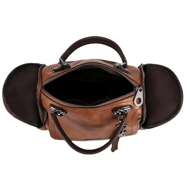 Drune | Geräumige Handtasche Aus Weichem mit Riemen und Reißverschluss