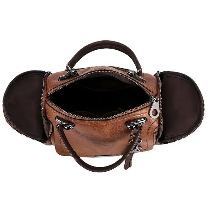 Drune | Geräumige Handtasche Aus Weichem mit Riemen und Reißverschluss