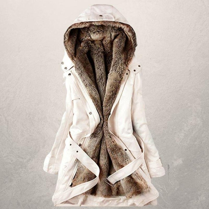 Drune | Modische elegante und bequeme beige Jacke für den Winter