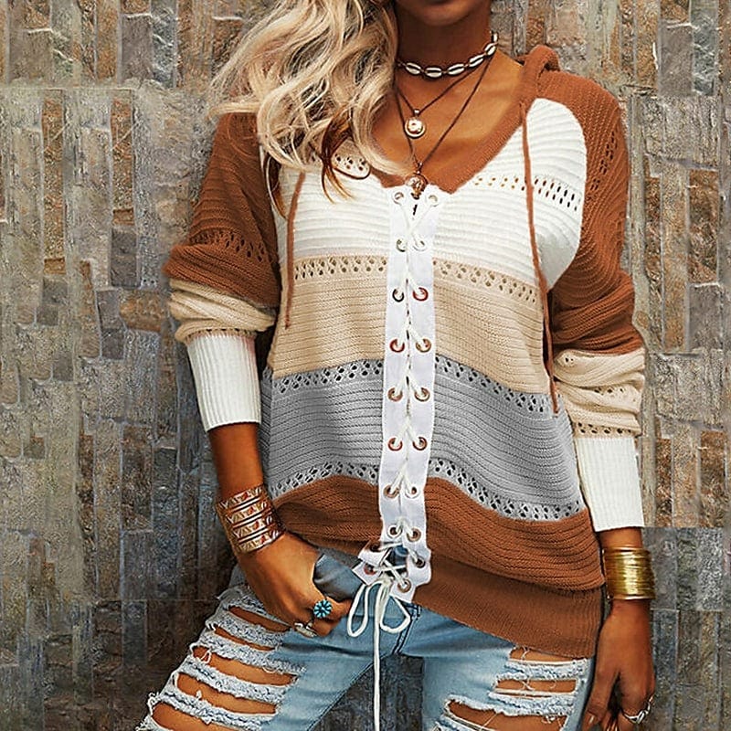 Drune | Pullover für Damen Chic Gestrickt Für Freizeitbekleidung